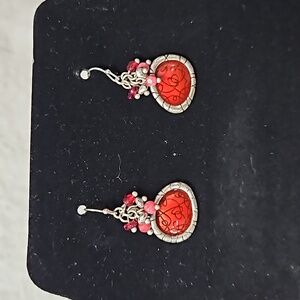 Chico's Metal Drop Earrings With Clusters